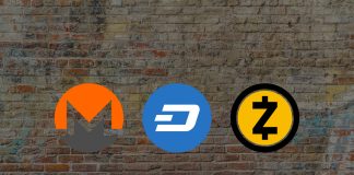 monero zcash dash logos