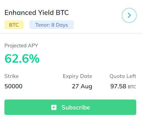 enhanced yield btc