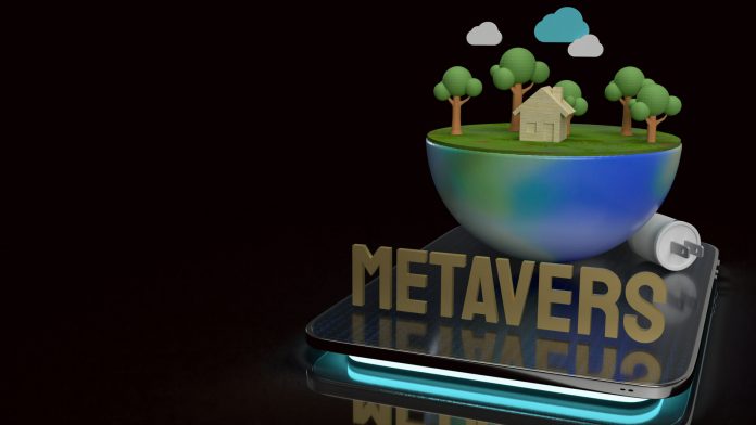 ziemia na tablecie do renderowania 3D zawartości Metaverse