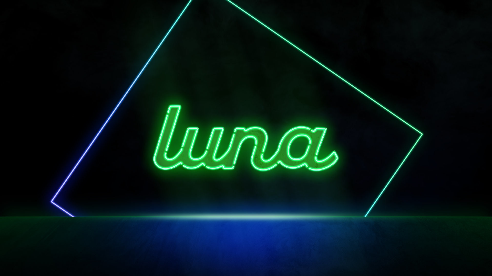 luna - terra ecosystem. neon inscription. blockchain and cryptocurrency concept in web 3.0 space