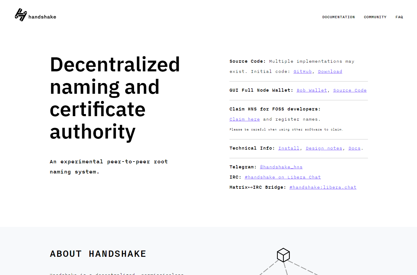 handshake web3 decentralized naming certificate authority