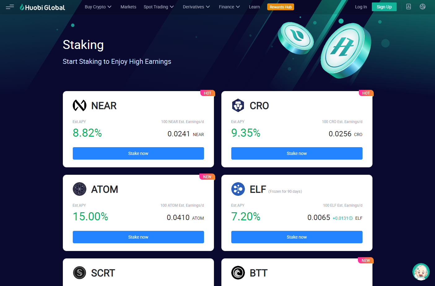 huobi жаһандық қаржылық стекинг