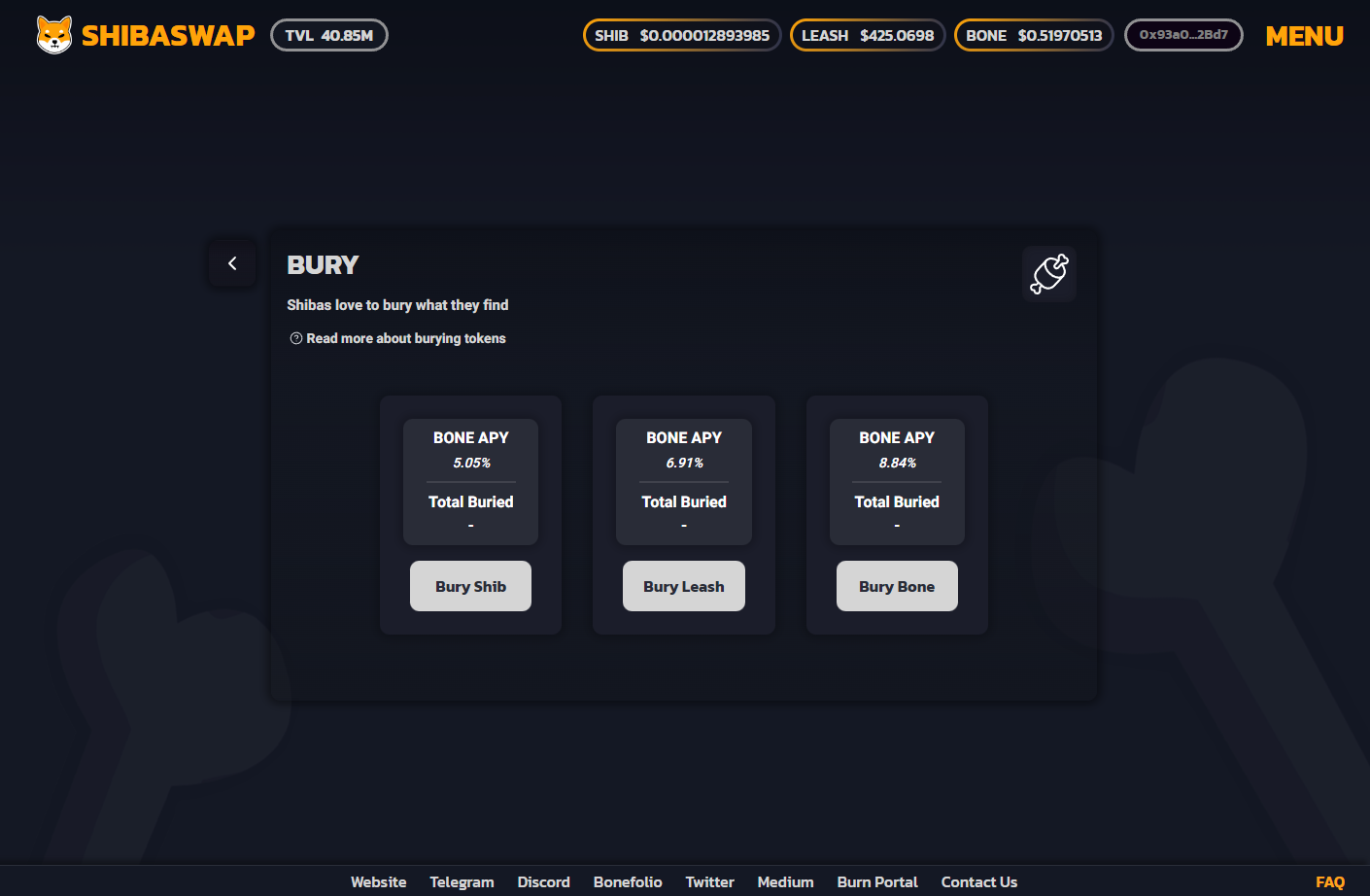 shibaswap token swap bury